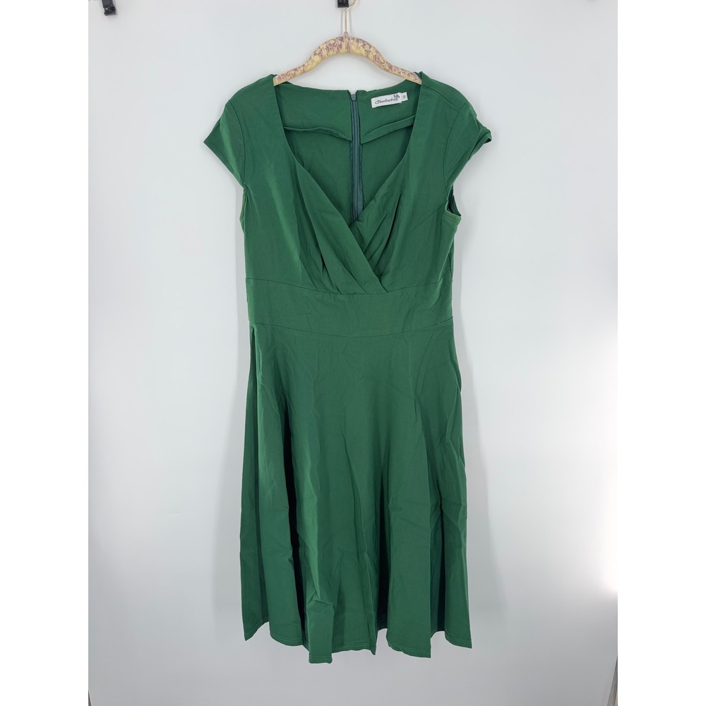 Bbonlinedress Womens Green Surplice Fit and Flare Cocktail Dress Size M